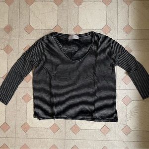 Zara V-neck Striped Shirt